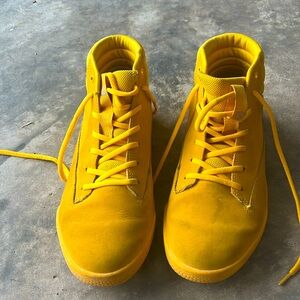 CAT Yellow high top sneakers